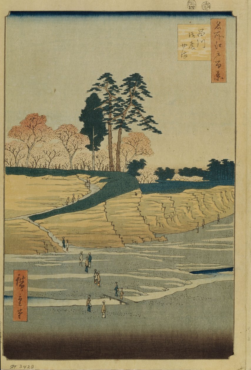 Palotadomb Shinagawában Edo száz híres kilátása, 1856-1858 alkotó: Utagawa Hiroshige