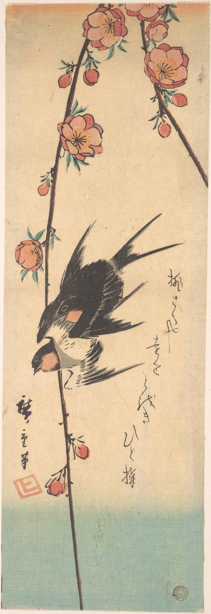 Birnenblüten und Schwalben alkotó: Utagawa Hiroshige