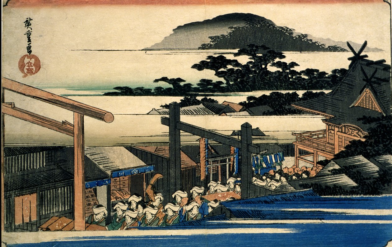 A Siba Sinmei-szentély körzete (Shiba Shinmei keidai) alkotó: Utagawa Hiroshige