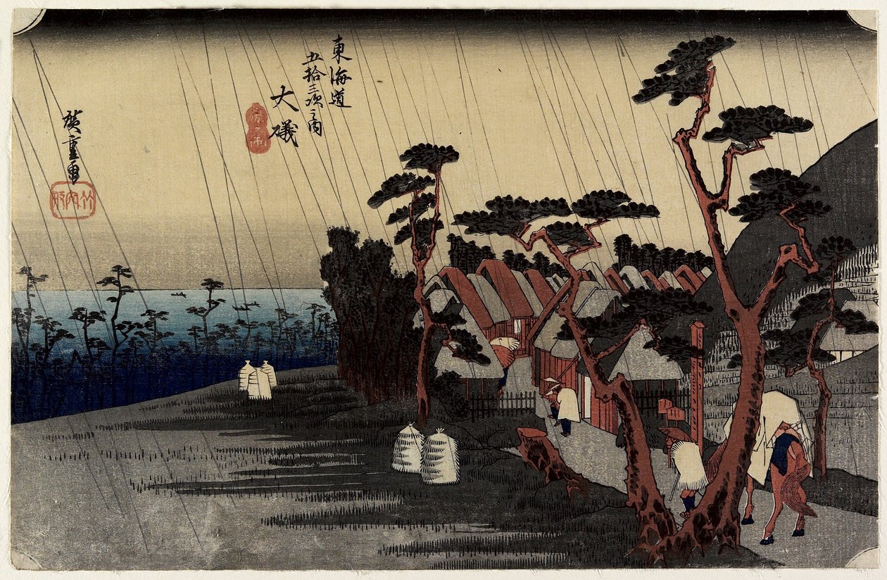 Tora hercegnő esője, O_iso, c. 1833 alkotó: Utagawa Hiroshige