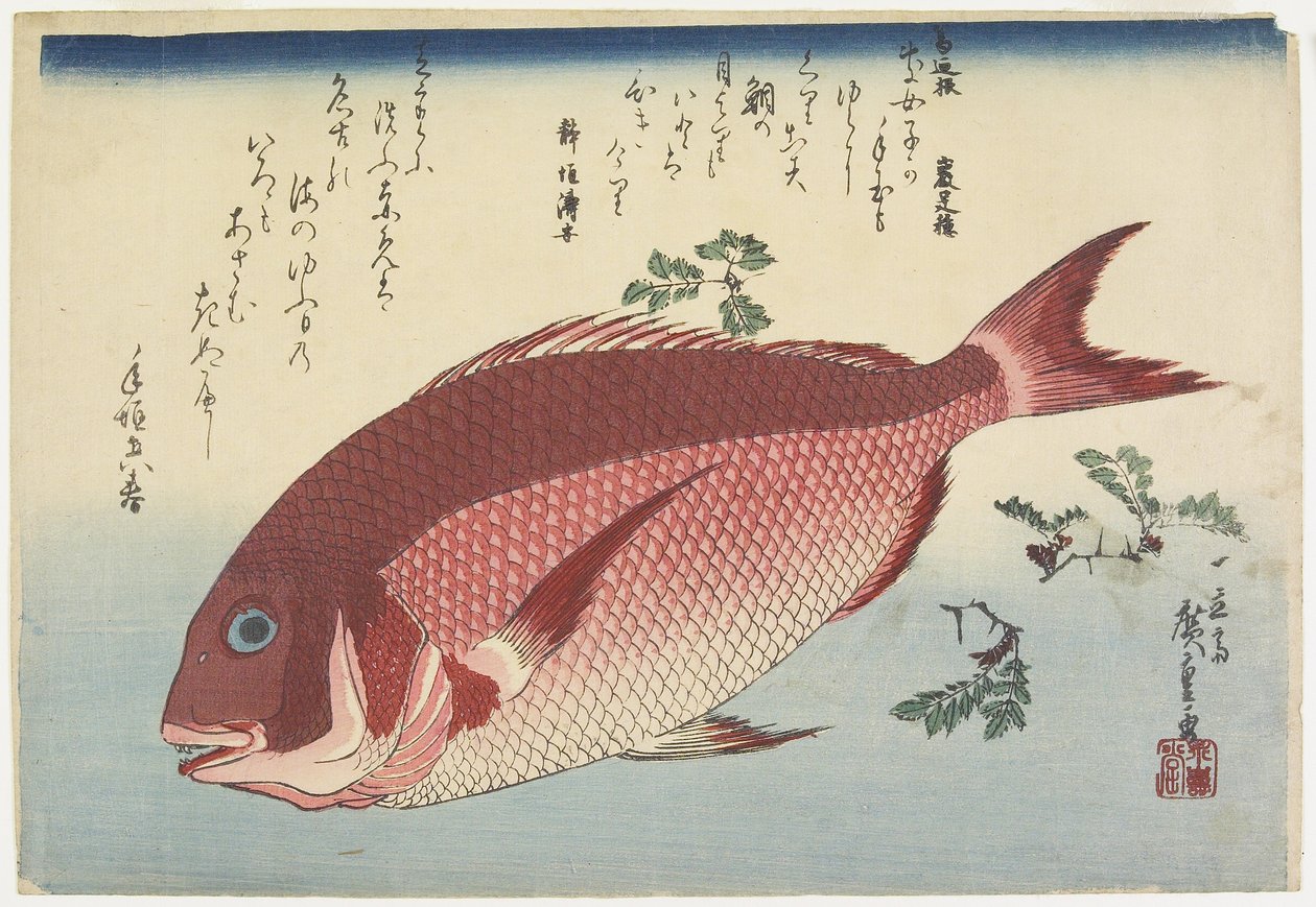 Tengeri keszeg és Sansho_Sprigs, c. 1832 alkotó: Utagawa Hiroshige
