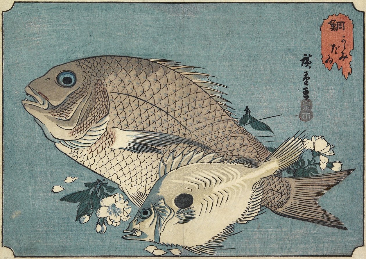 Tengeri keszegek, 19. század eleje alkotó: Utagawa Hiroshige
