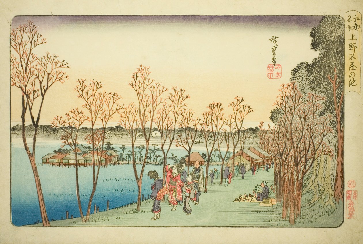 Shinobazu-tó Uenóban (Shinobazu-tó), a Teseries-ből alkotó: Utagawa Hiroshige