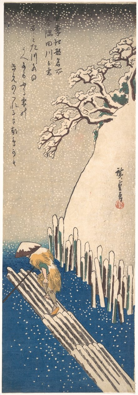 Hó a Sumida-folyón alkotó: Utagawa Hiroshige