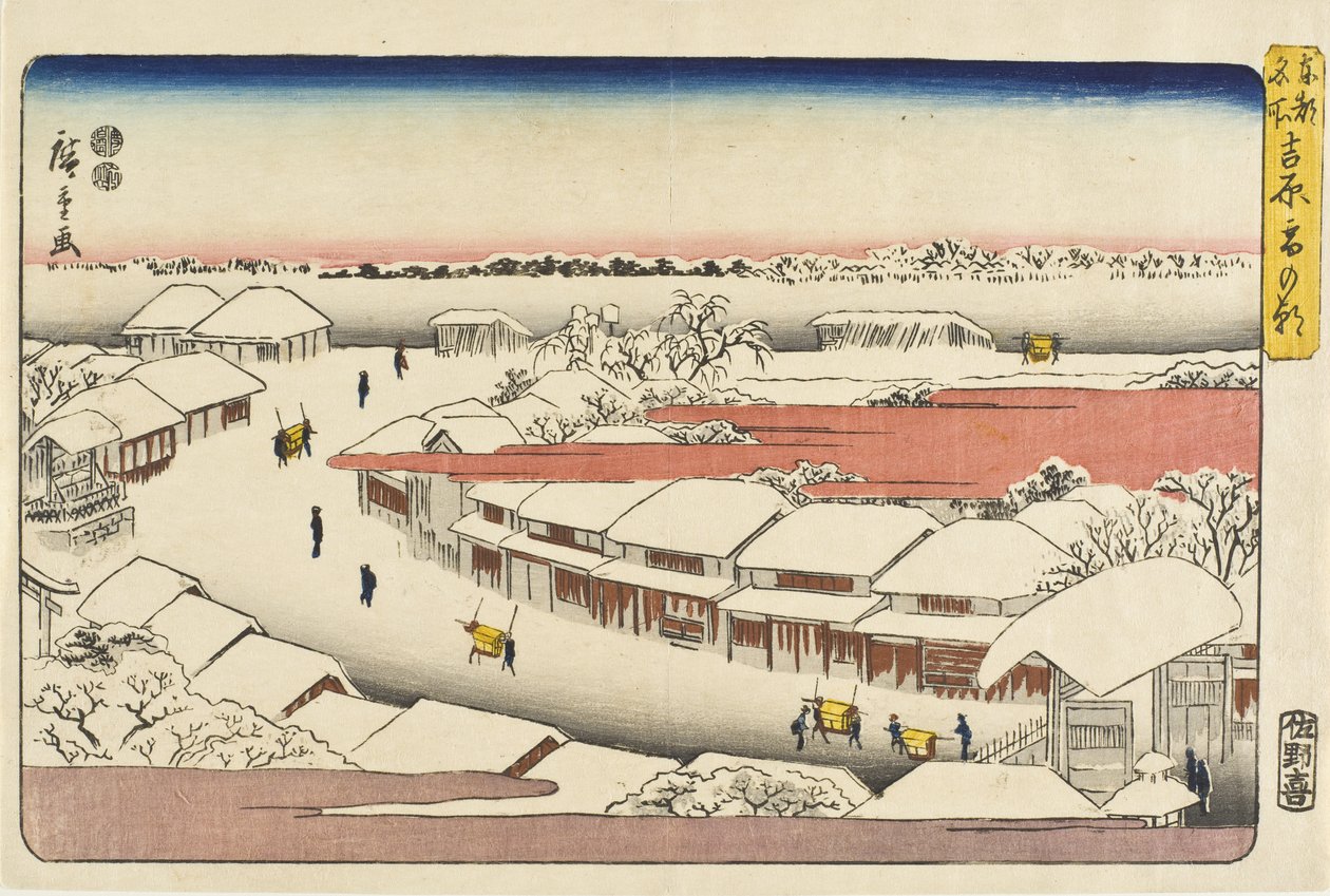 Havas reggel Josivarában alkotó: Utagawa Hiroshige