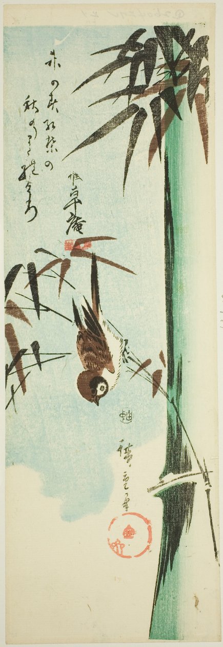Veréb és bambusz alkotó: Utagawa Hiroshige