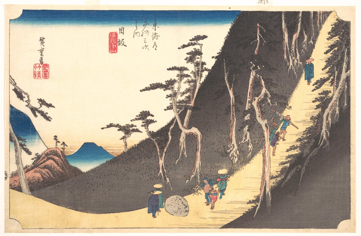 Huszonhatodik állomás: Nissaka, Sayo no Nakayama, a Tókaidó ötvenhárom állomása sorozatból alkotó: Utagawa Hiroshige