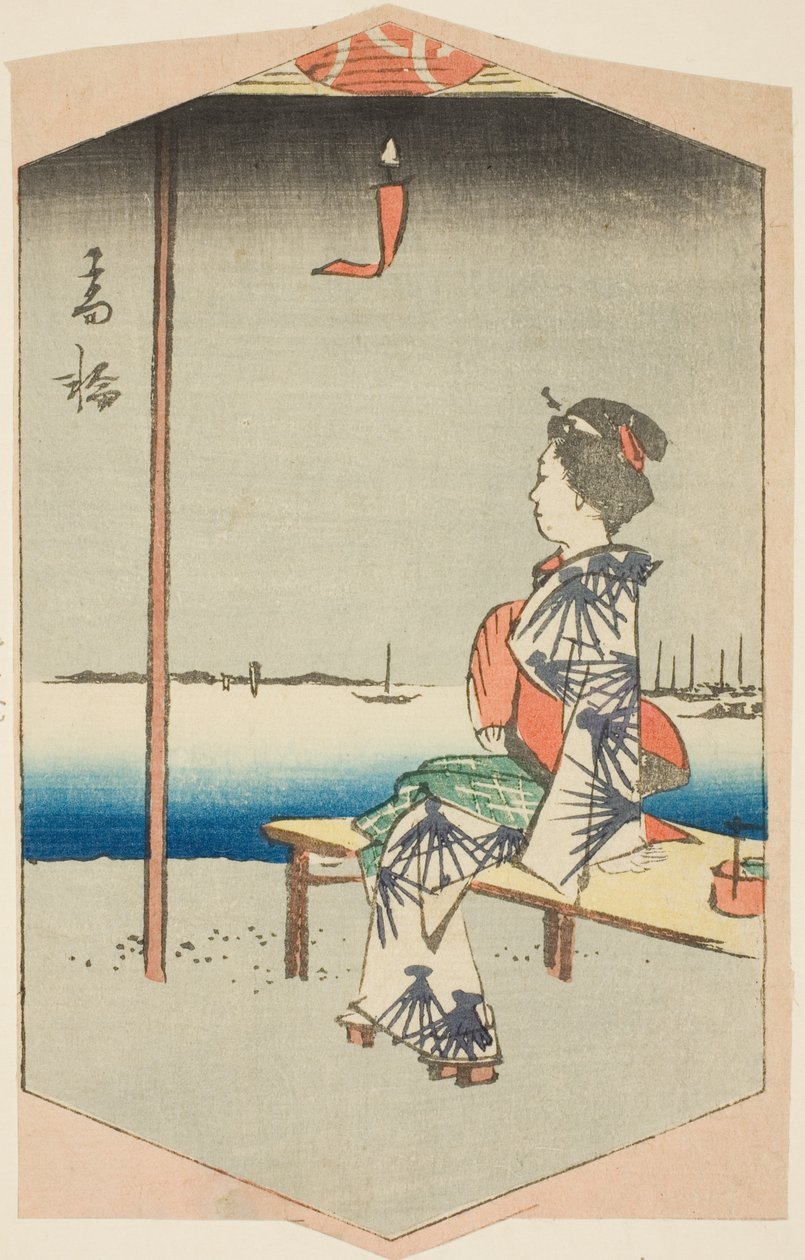 Takanawa, a „Kivágott képek Edo híres helyeiről (Edo meisho harimaze zue)” című sorozat lapjának része. alkotó: Utagawa Hiroshige