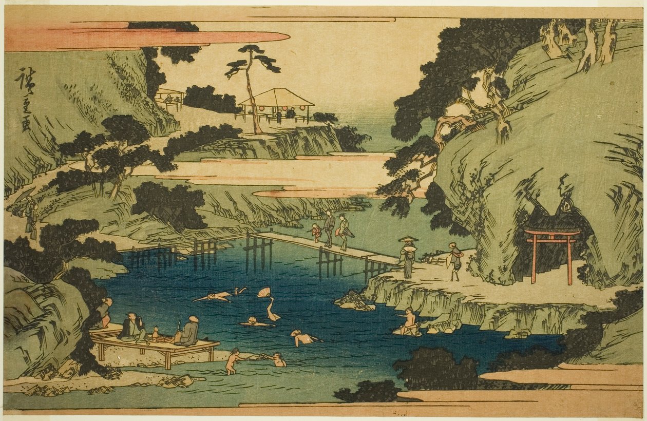 Takinogawa at Oji (Oji Takinogawa), a "Híres helyek a keleti fővárosban (Toto meisho)" sorozatból alkotó: Utagawa Hiroshige