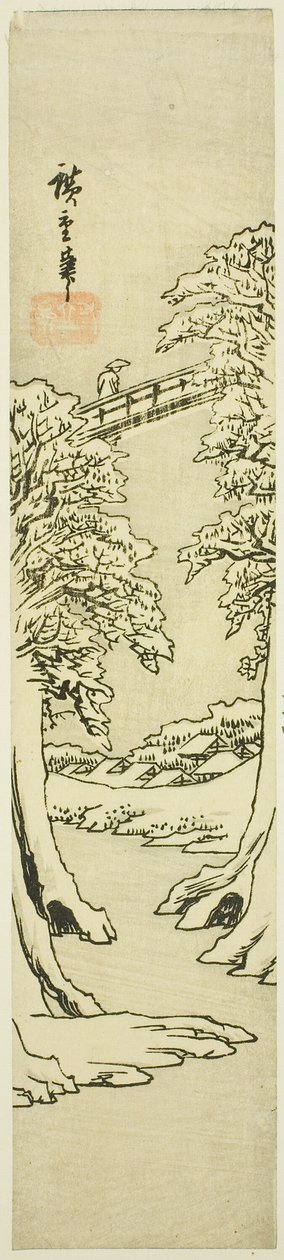 A Majomhíd télen alkotó: Utagawa Hiroshige