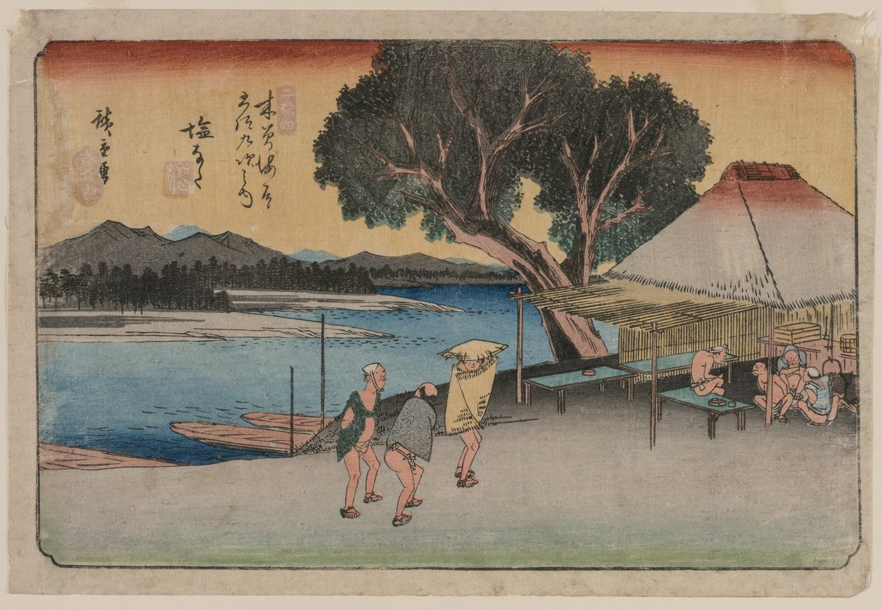 A Kiso Highway hatvankilenc állomása: Shionata alkotó: Utagawa Hiroshige