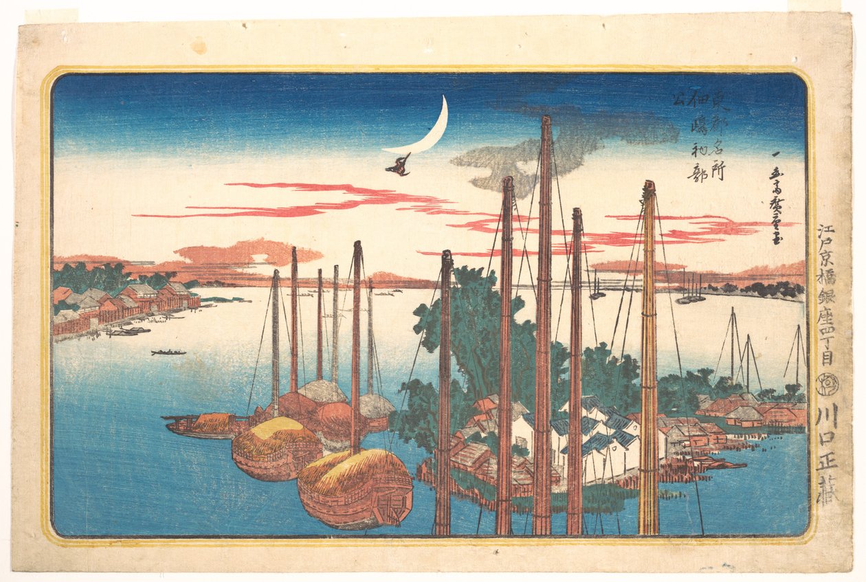 Az év első kakukkdal Tsukudajimán alkotó: Utagawa Hiroshige