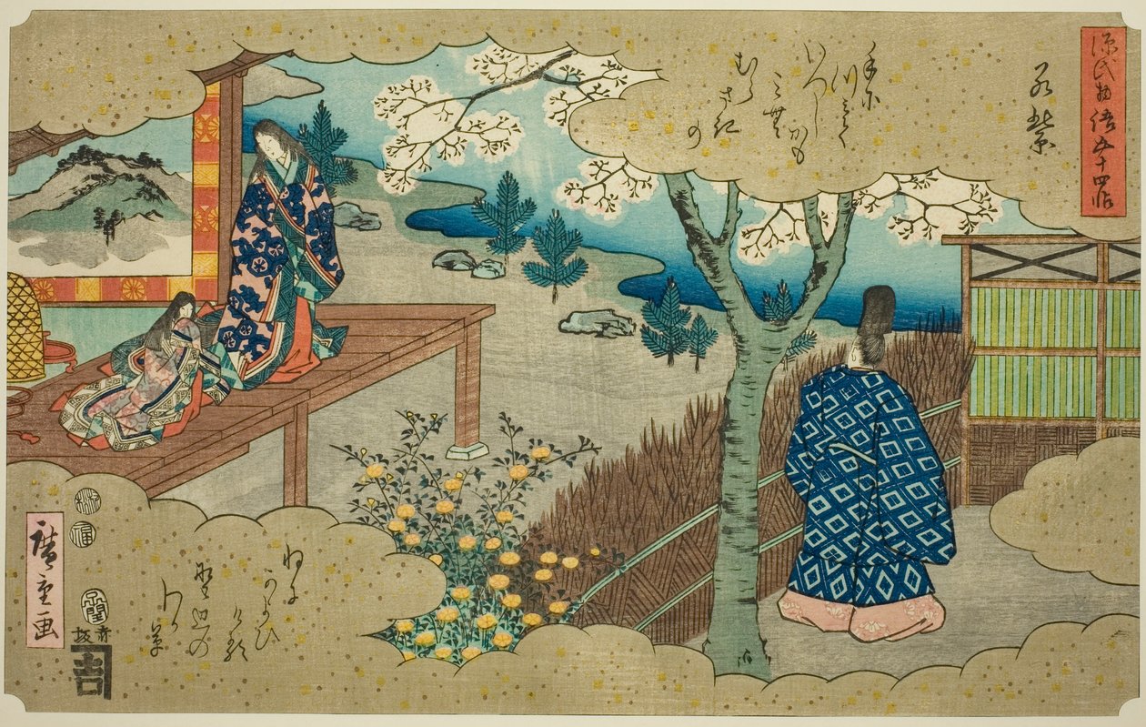 Az ifjú Murasaki (Wakamurasaki), az "A Genji meséjének ötvennégy fejezete (Genji monogatari gojuyonjo)" sorozatból alkotó: Utagawa Hiroshige