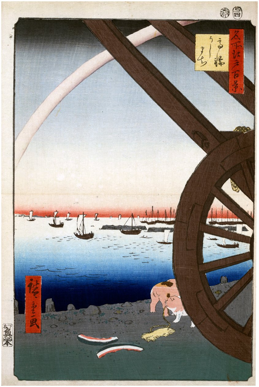 Ushimachi, Takanawa Edo száz híres képe, 1856-1858. alkotó: Utagawa Hiroshige