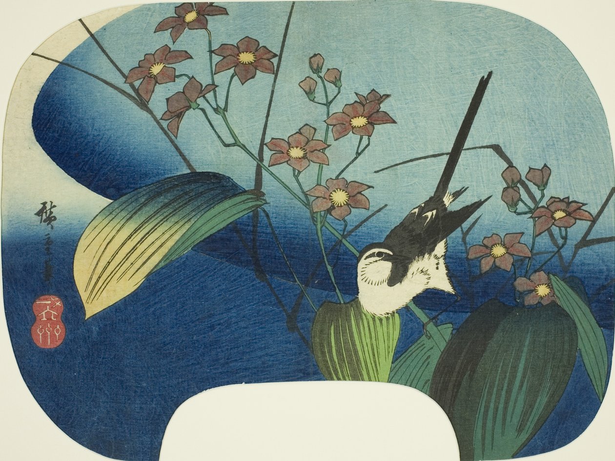 Wagtail és monochoria alkotó: Utagawa Hiroshige