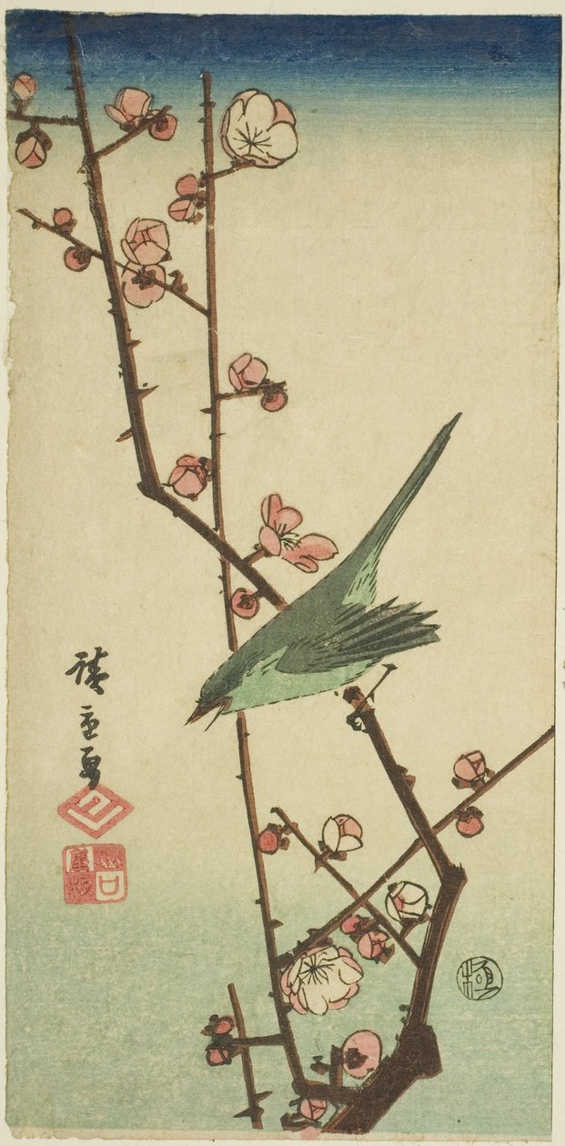 Poszcsa a szilvaágon alkotó: Utagawa Hiroshige
