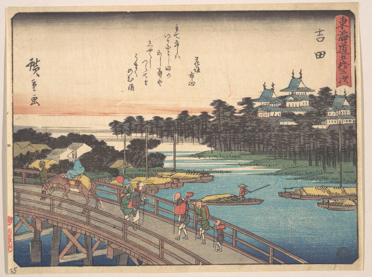 Yoshida; Toyokawa-Bashi, Toyokawa híd alkotó: Utagawa Hiroshige