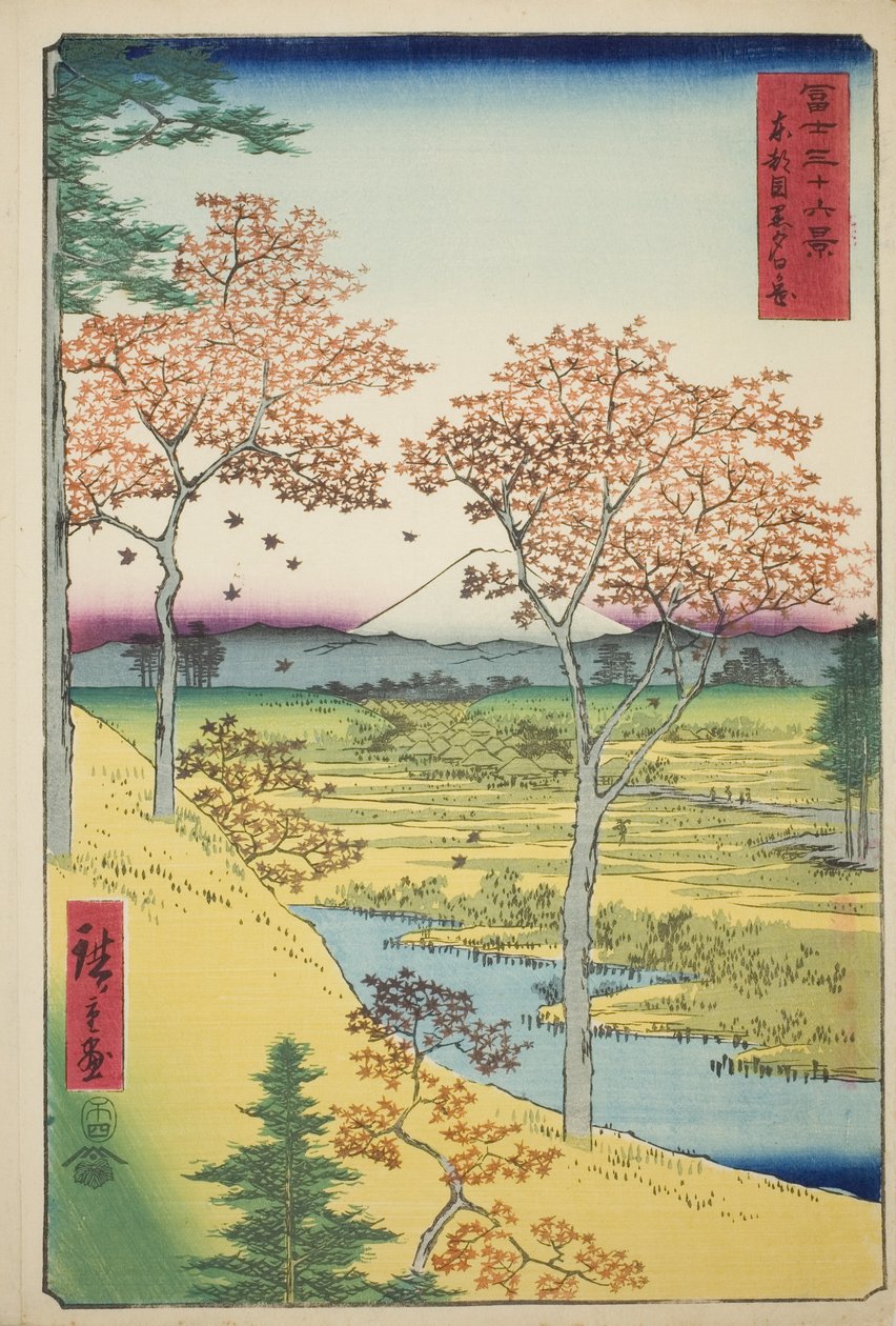 Yuhi-domb Meguróban a keleti fővárosban (Toto Meguro Yuhigaoka), a "Harminchat kilátás a Fuji-hegyre (Fuji sanjurokkei)" sorozatból alkotó: Utagawa Hiroshige