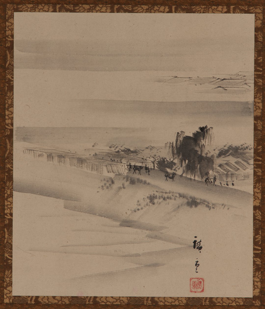 Táj: folyó, város és köd, Edo-korszak, 19. század. alkotó: Utagawa Hiroshige II