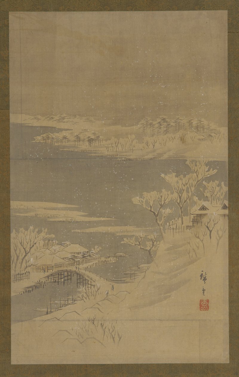 Téli táj, 19. század közepe. alkotó: Utagawa Hiroshige II