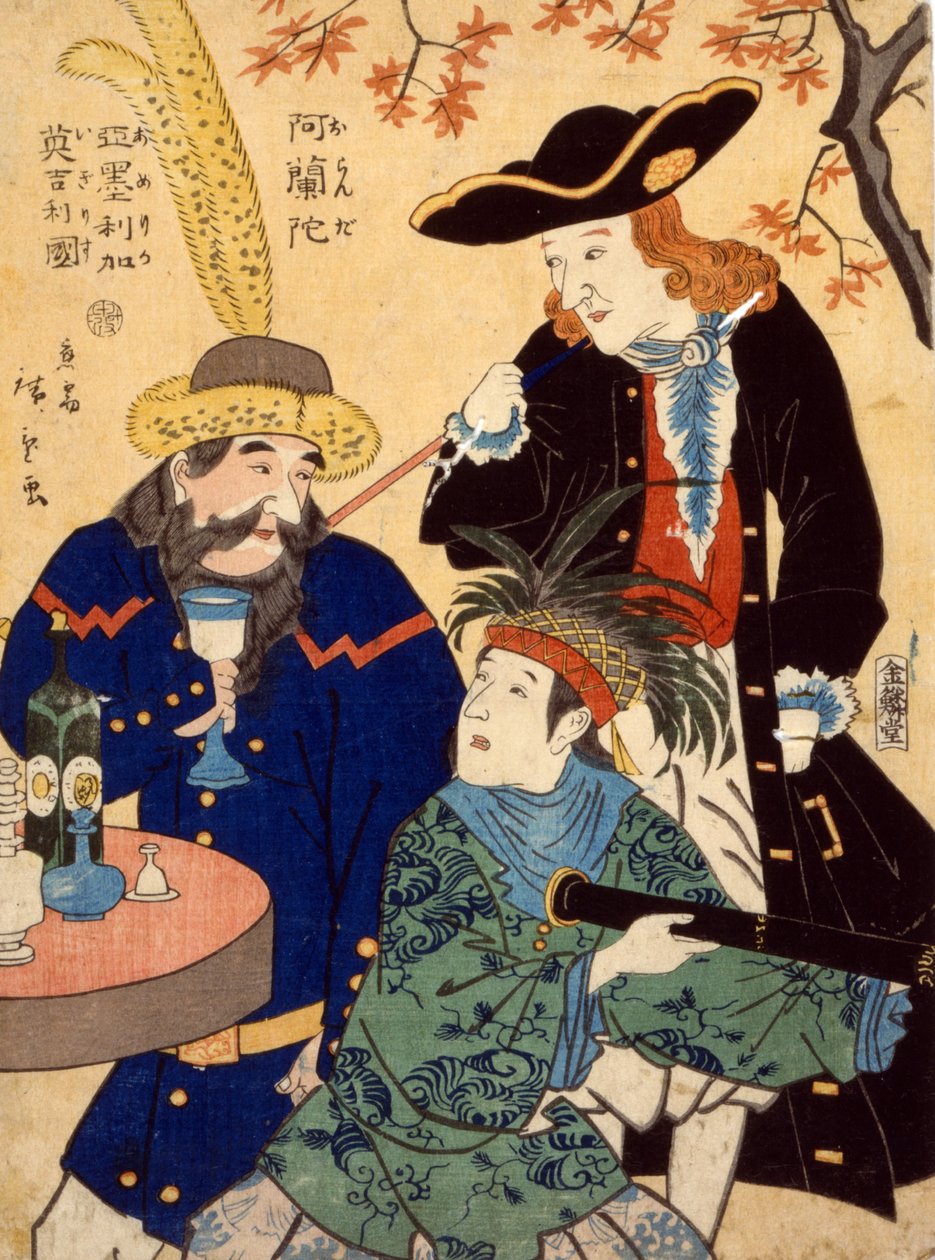 Hollandia, USA, Egyesült Királyság, 1860 alkotó: Utagawa II Hiroshige