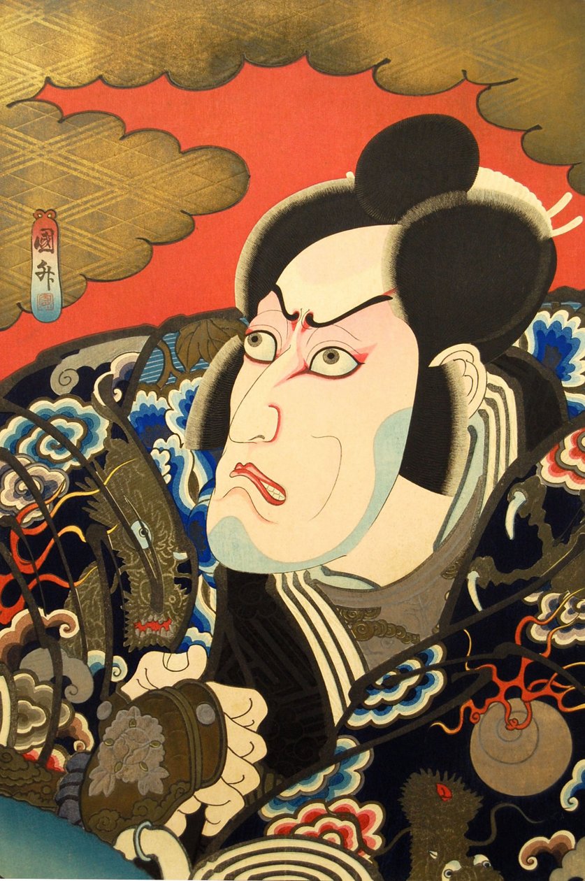 Kabuki a c and r Ichikawa szőlőfestés V mint Kumagai Jiro Naomi, nem? 1849. alkotó: Utagawa Kunimasa