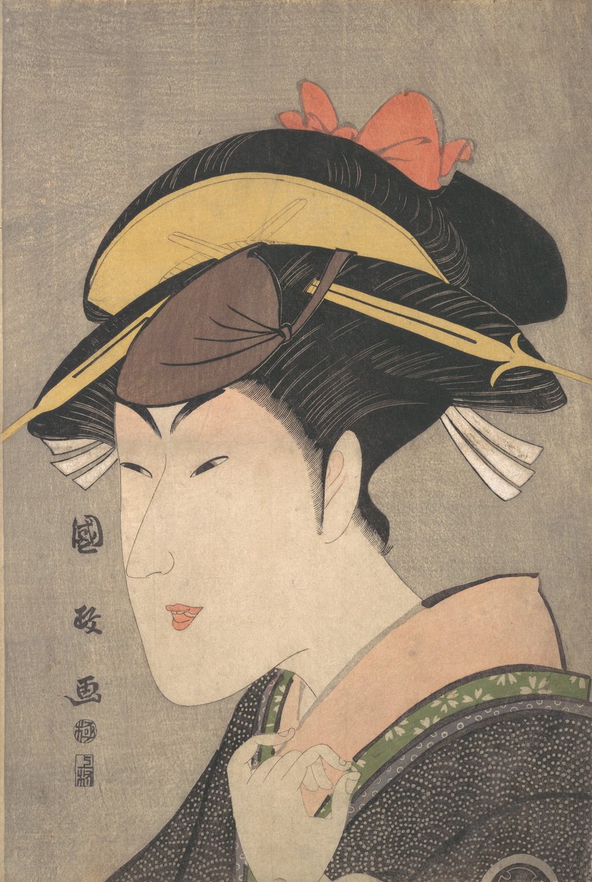 Matsumoto Yonesaburo színész női szerepben, az 1790-es évek végén. alkotó: Utagawa Kunimasa