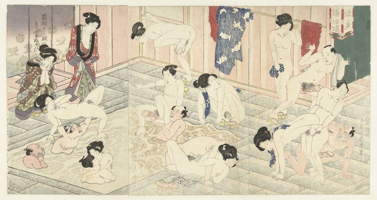 Fürdőház Hakonében alkotó: Utagawa Kunisada (I)