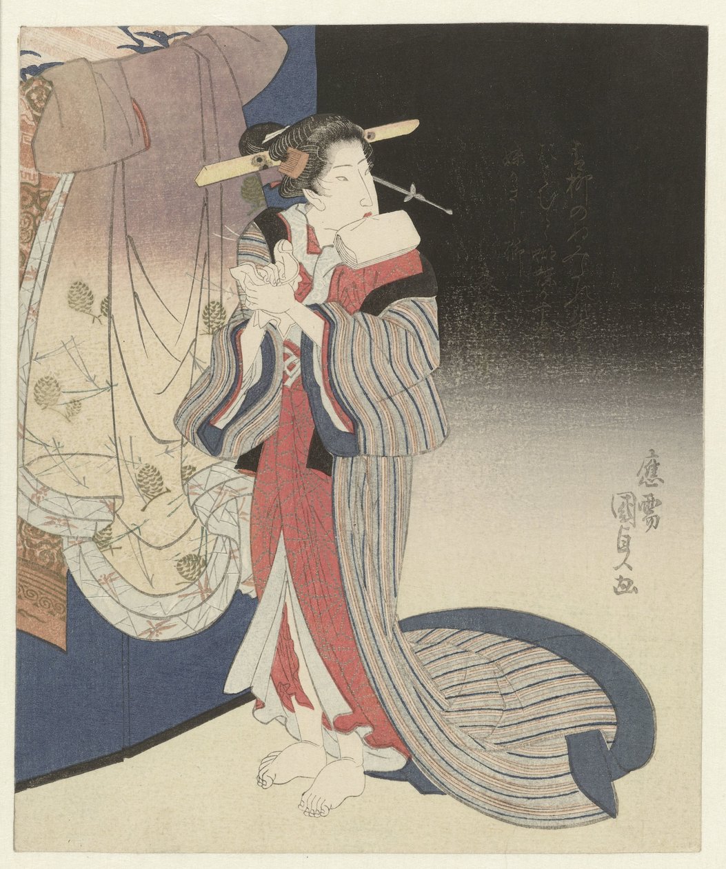 Az udvarhölgy az éjszakára készül alkotó: Utagawa Kunisada (I)