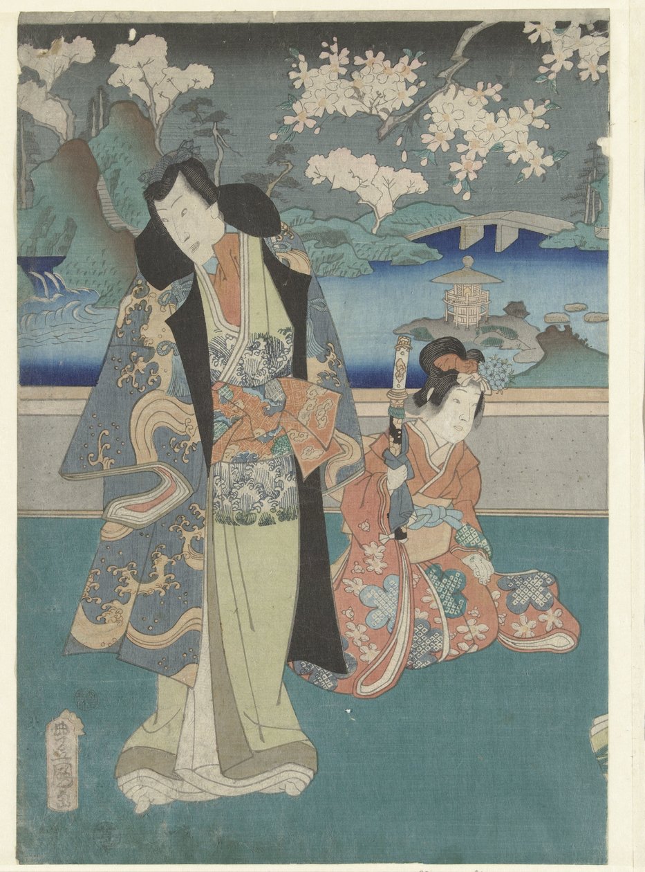 A harmadik hónap yayoic Modern Genji-történetek a tizenkét hónap alatt (sorozat címe) Imayo Genji junikagetsu no uchi (sorozat címe) alkotó: Utagawa Kunisada (I)