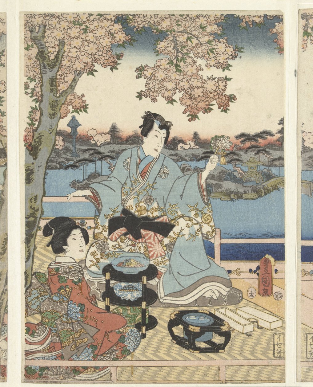 Tavaszi bankett a keleti genjinek Azuma Genji hana no yuen alkotó: Utagawa Kunisada (I)