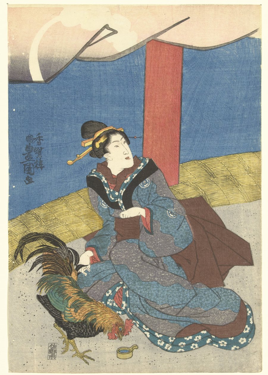 Szépségek kakasviadalon alkotó: Utagawa Kunisada (I)