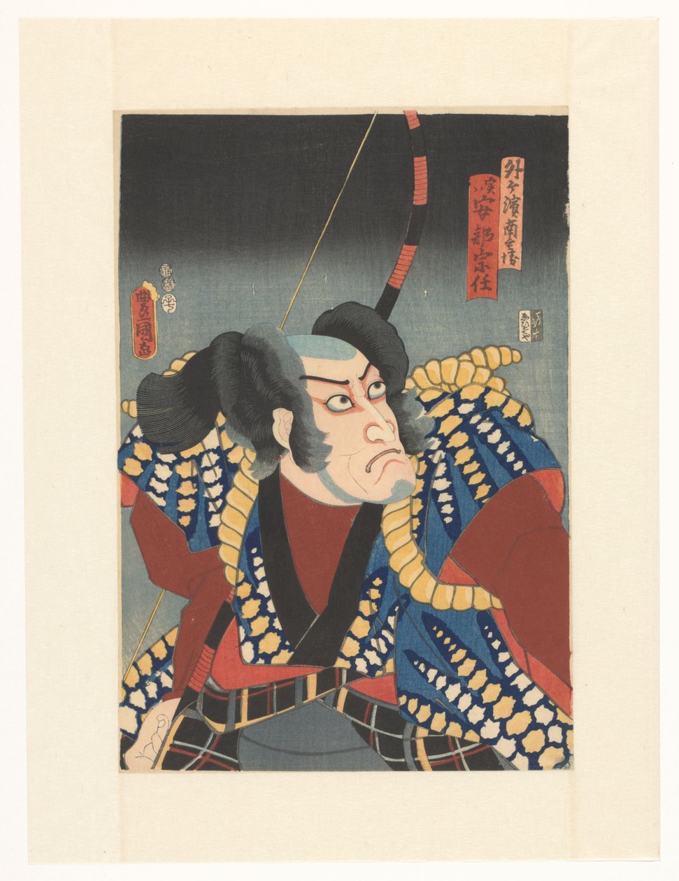 Sotogahama no Nambei masnival a hátán alkotó: Utagawa Kunisada (I)