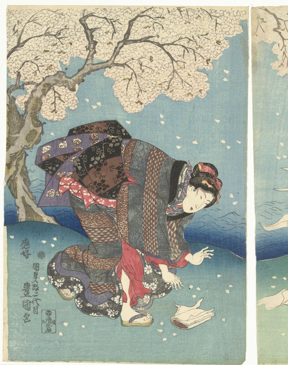 Viharos nap a Sumida folyón Eight Views of Edo (sorozat címe) alkotó: Utagawa Kunisada (I)