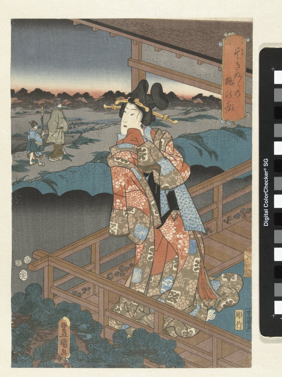 Nő az erkélyen alkotó: Utagawa Kunisada (I)