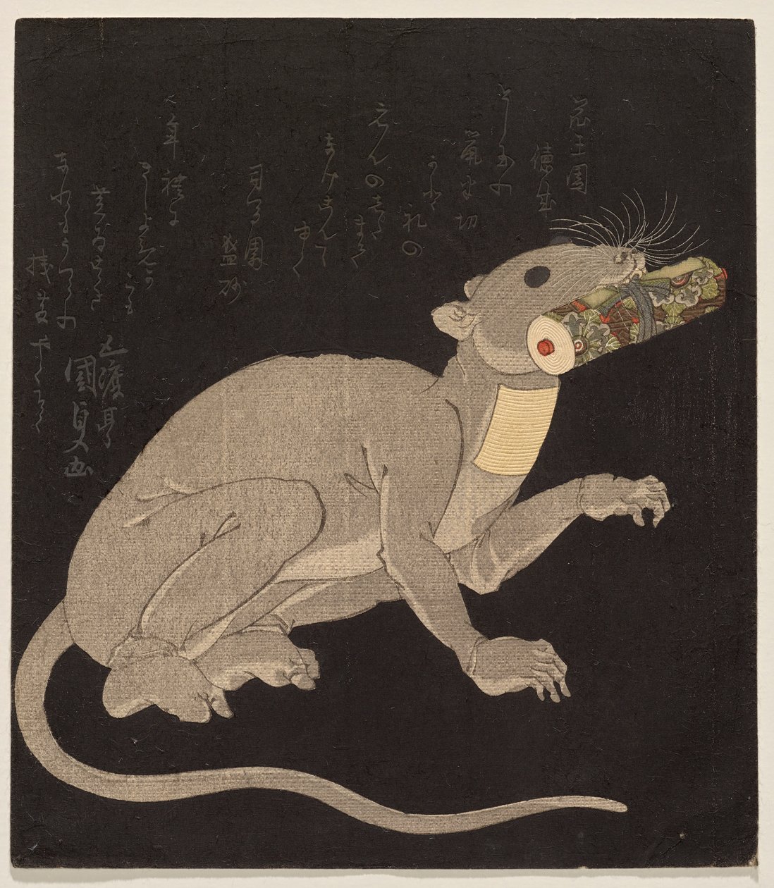 Ichikawa Danj?r? VII patkányjelmezben, kezében egy varázstekercs alkotó: Utagawa Kunisada