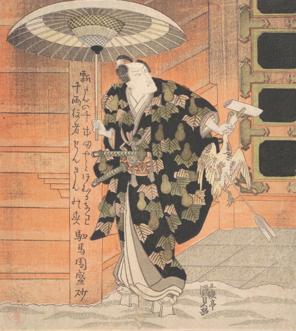 Ichikawa Danjuro VII 1791-1859 Konoshita Tokichi szerepében a jelenethegyről..., 1819. alkotó: Utagawa Kunisada