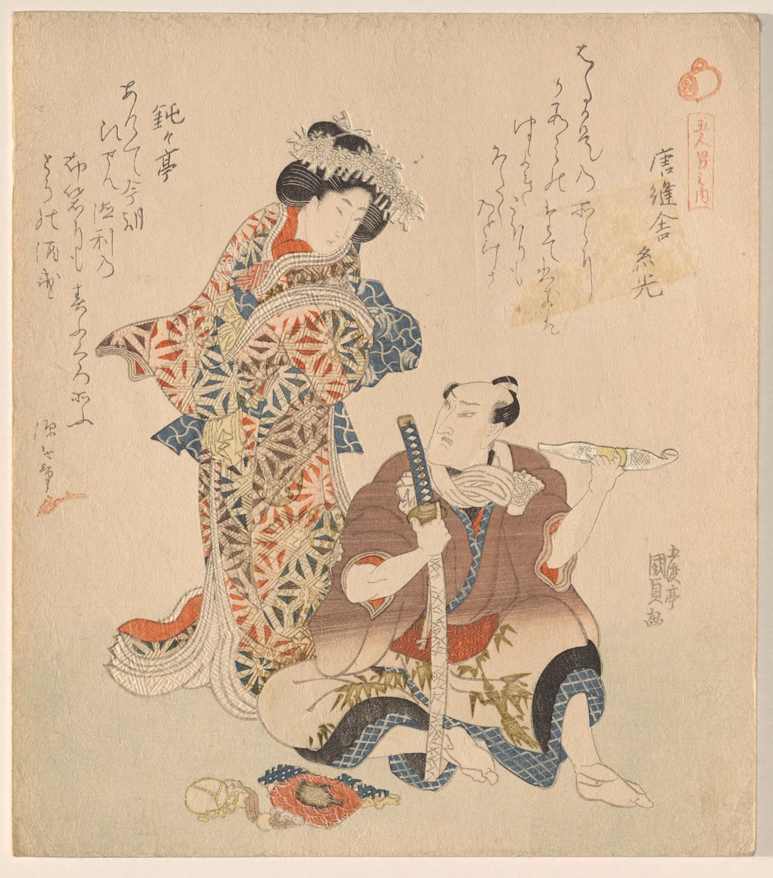 Férfi és nő, Az öt lovagias dög című sorozatból alkotó: Utagawa Kunisada