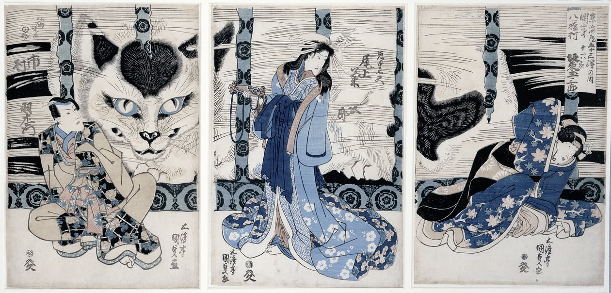 Yatsuhashi faluja Okasakiban, a „Tokaido gojusan eki no uchi” „The 53 Stations of Tokaido” sorozatból, 1835 (színes fatömbnyomat) alkotó: Utagawa Kunisada