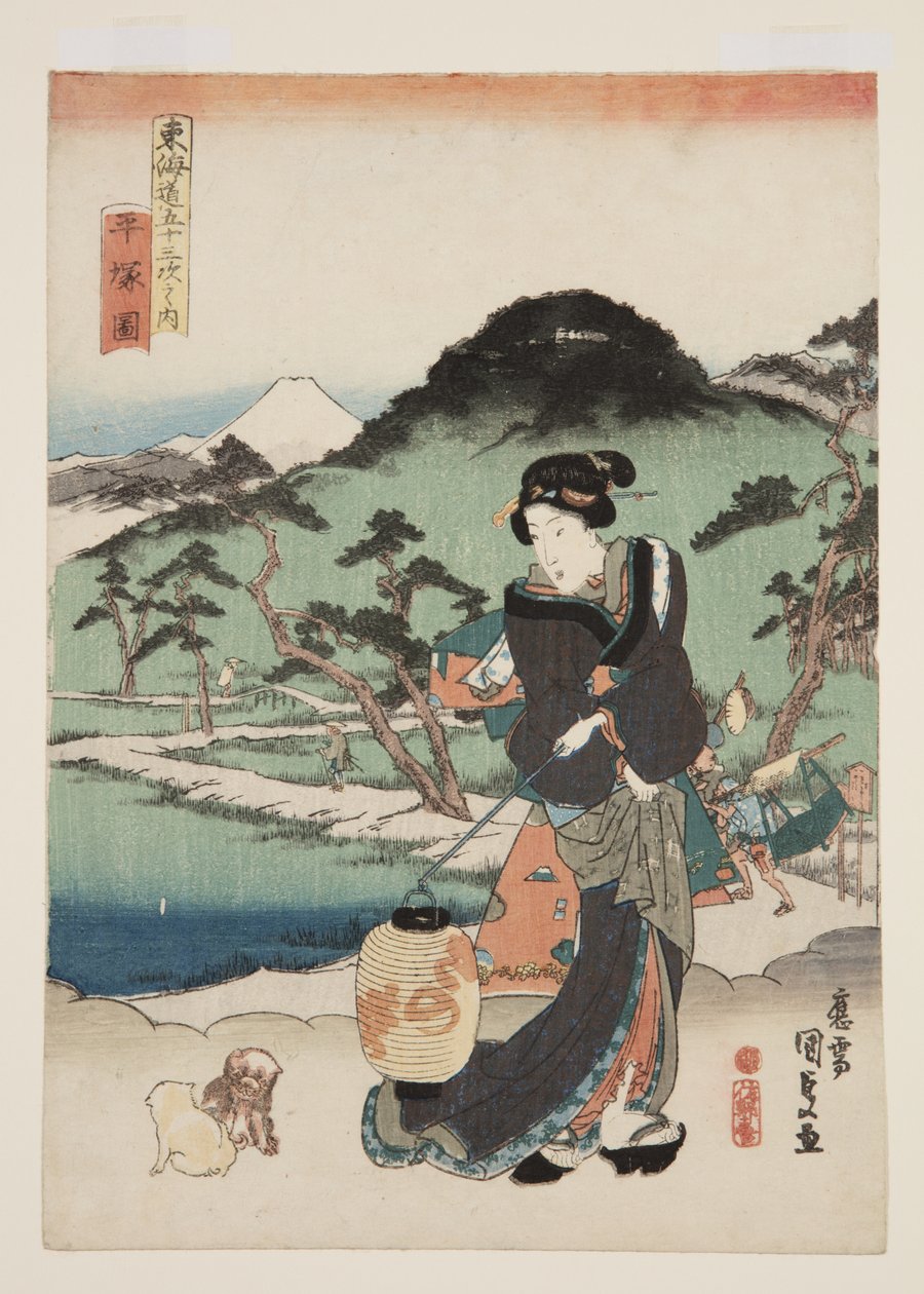 View of Hiratsuka (Hiratsuka figura) alkotó: Utagawa Kunisada