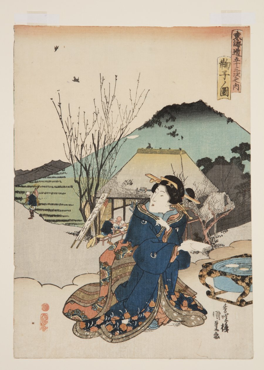Mariko (Mariko no zu) látképe (színes fatömbnyomat) alkotó: Utagawa Kunisada