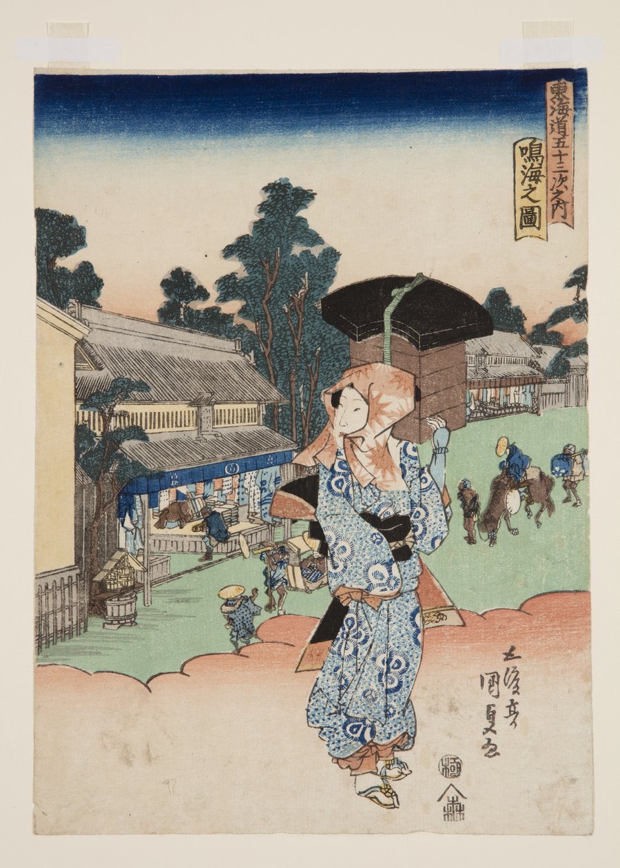 Narumi kilátása (Narumi no zu) (színes fatömbnyomat) alkotó: Utagawa Kunisada