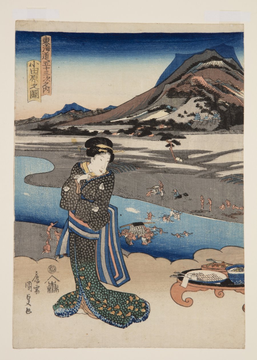 Odawara kilátása (Odawara no zu) (színes fatömbnyomat) alkotó: Utagawa Kunisada