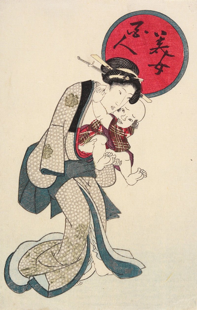 Babát tartó nő alkotó: Utagawa Kunisada