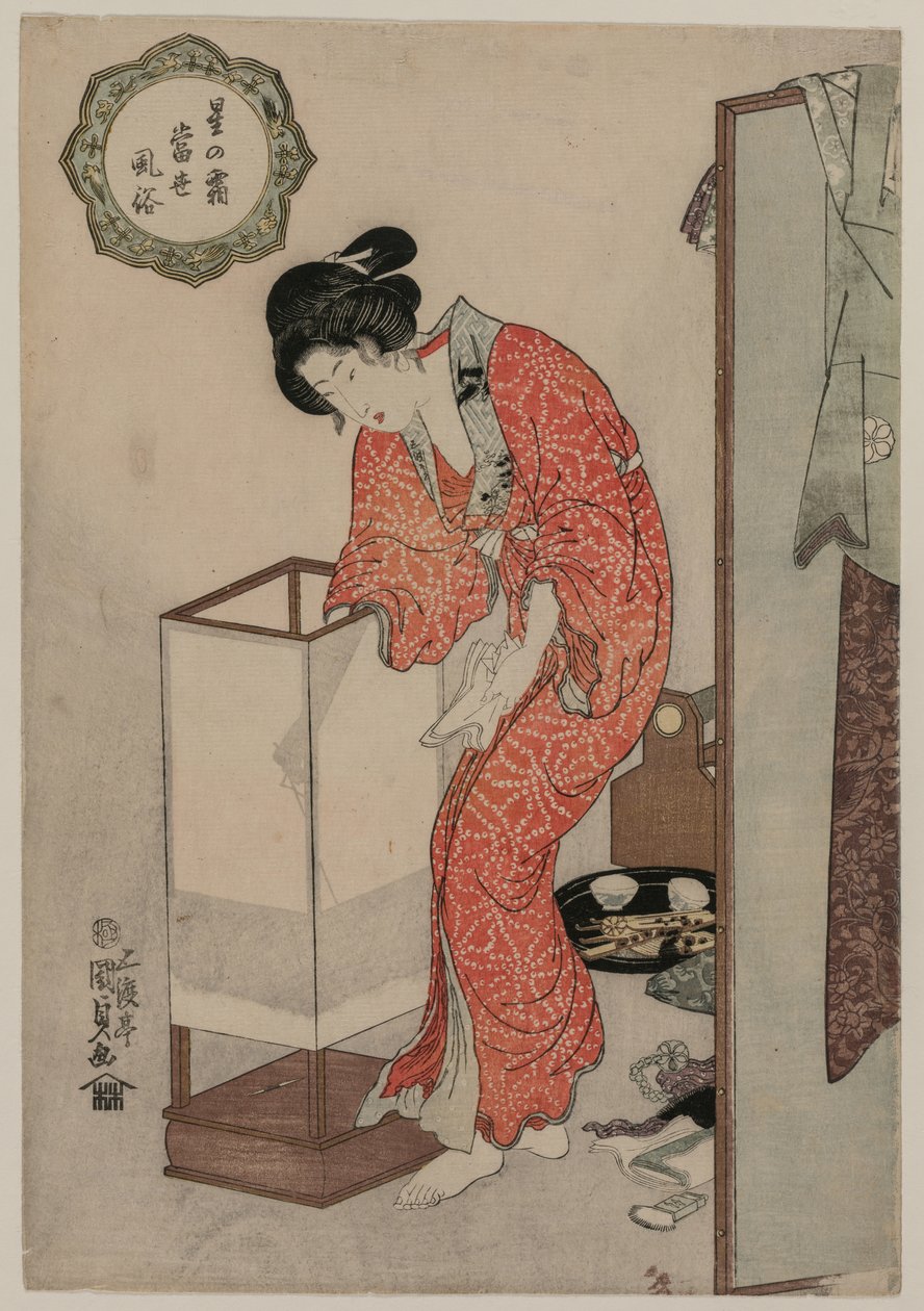 Fényt kioltó nő (a Modern szokások: Fagy a csillagok alatt című sorozatból) alkotó: Utagawa Kunisada