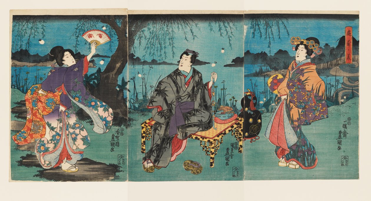Hűsölés a kertben alkotó: Utagawa Kunisada II