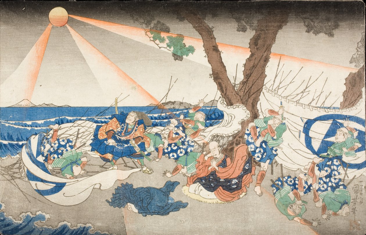 A sagami tartománybeli Tatsunokucsi kivégzőhelyén alkotó: Utagawa Kuniyoshi