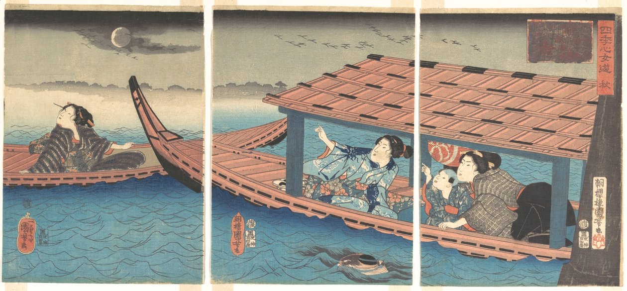 Ősz, a Nők örömei a négy évszakban sorozatból alkotó: Utagawa Kuniyoshi
