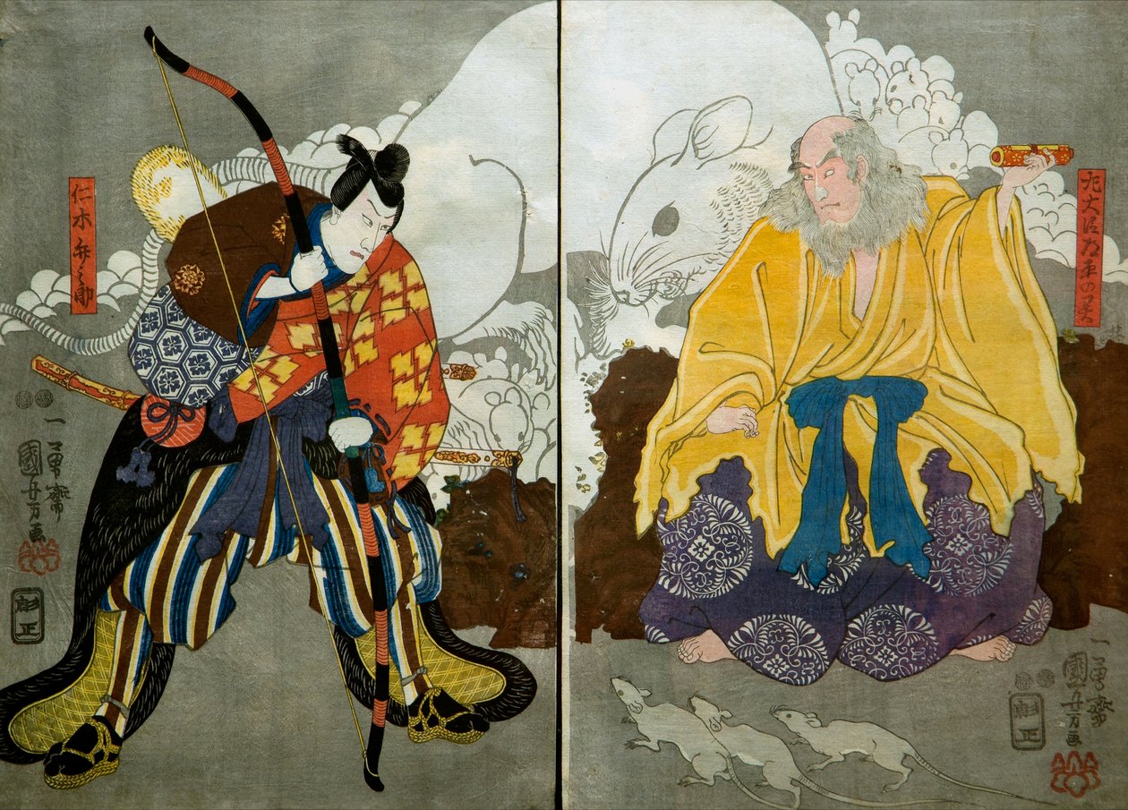 Bando Hikosaburo Ⅳ mint a baloldal miniszterének szelleme alkotó: Utagawa Kuniyoshi