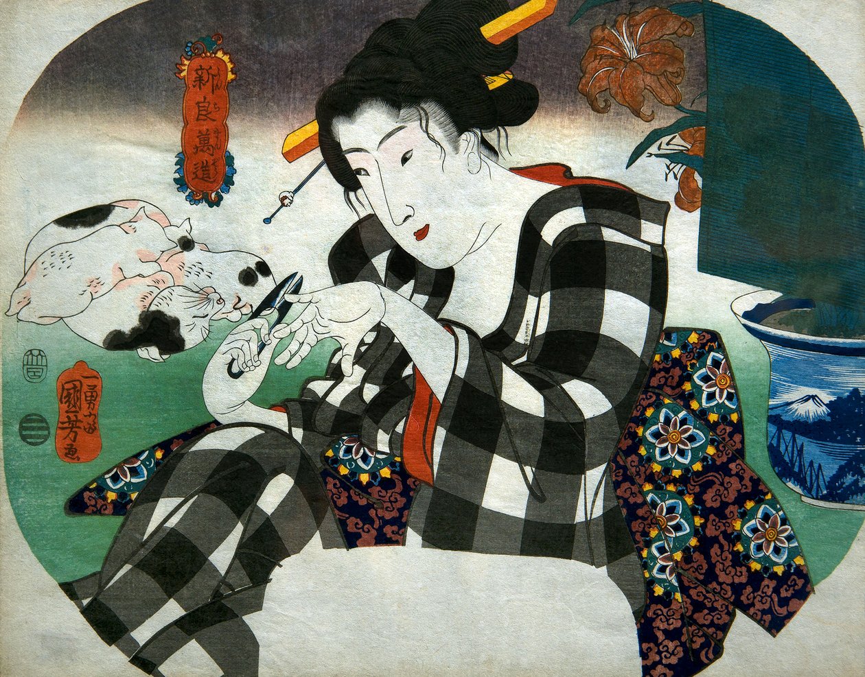 Körömvágás sorozat A nők világegyete (Shinramanzō), 1843-44 alkotó: Utagawa Kuniyoshi